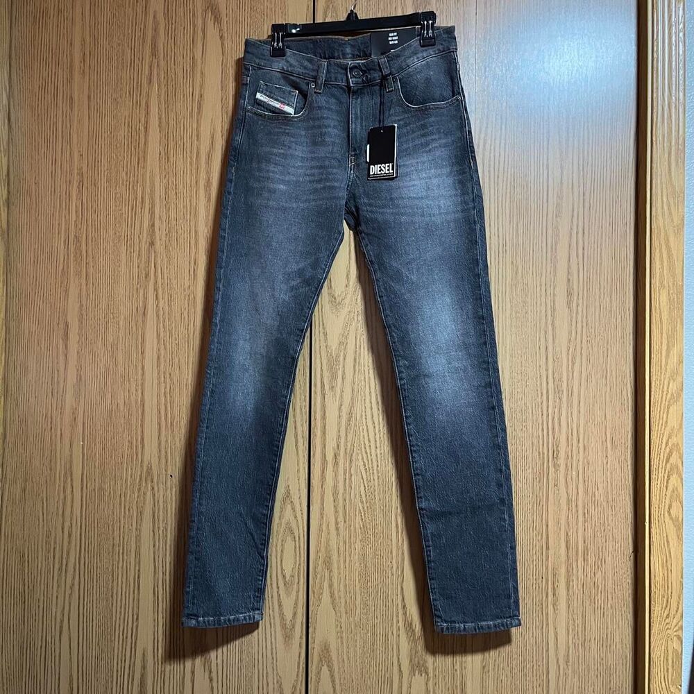 Diesel Men's Grey and Black Jeans
